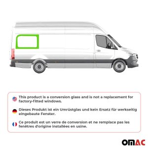 Mercedes Sprinter Rear Side Fixed Glass - Omac - Right (L3/L4) Galaxy - '19-'25 Mercedes Sprinter Rear Side Fixed Glass - Omac - Right (L3/L4) Galaxy - '19-'25